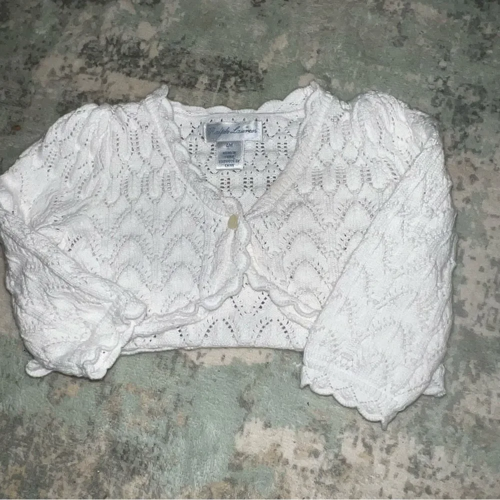 Ralph Lauren baby cardigan white size 6 month